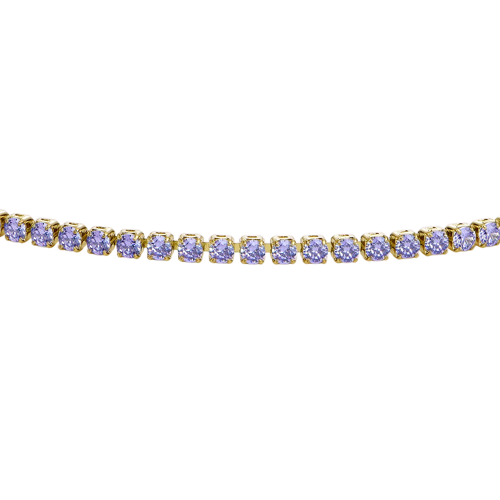 CAVIGLIERA DONNA IN ACCIAIO IP GOLD CON ZIRCONI VIOLA - Image 5