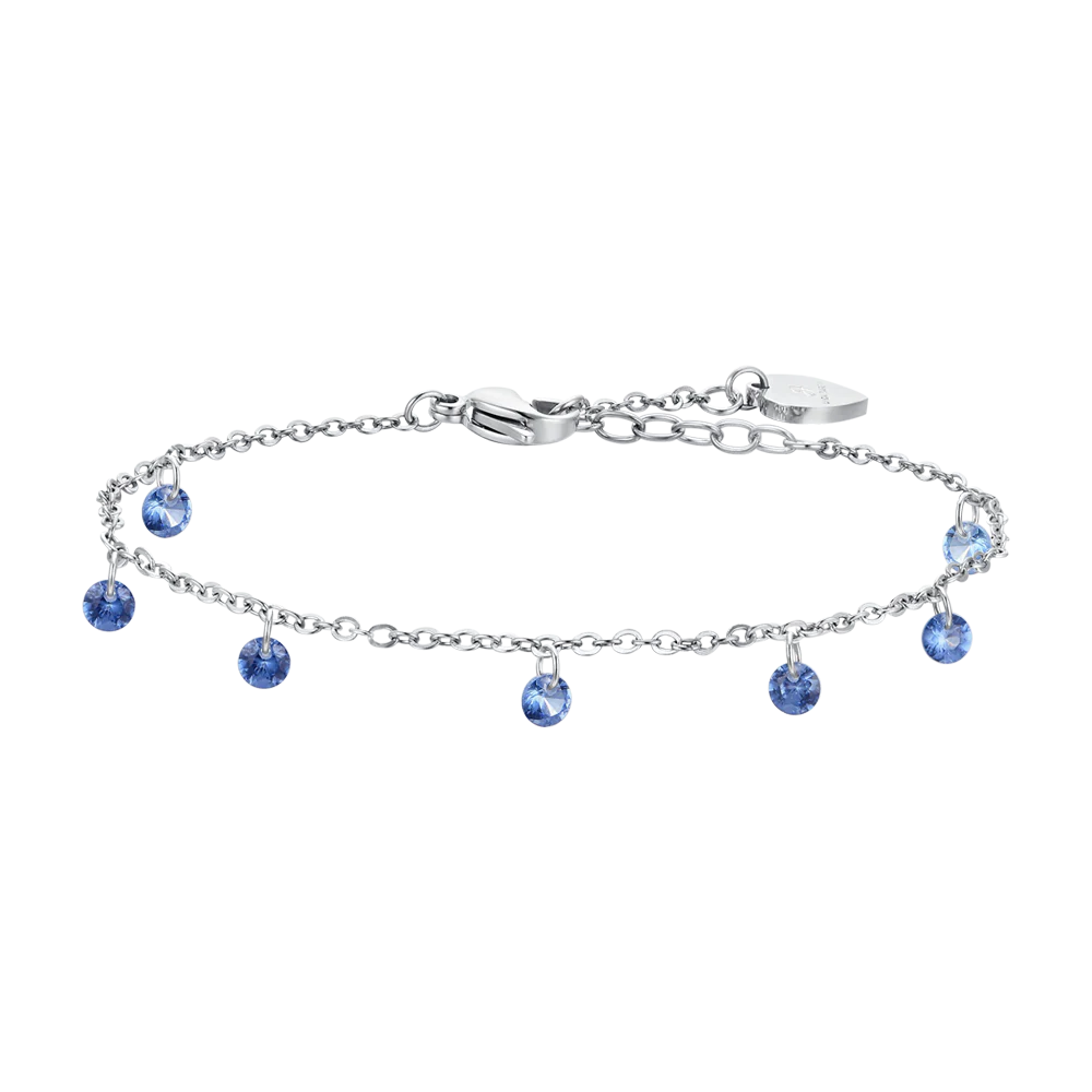 CAVIGLIERA DONNA IN ACCIAIO ZIRCONI BLU