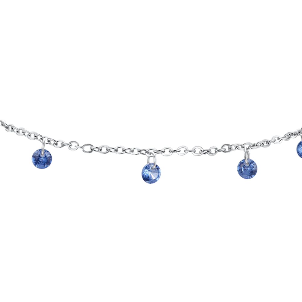CAVIGLIERA DONNA IN ACCIAIO ZIRCONI BLU - Image 6