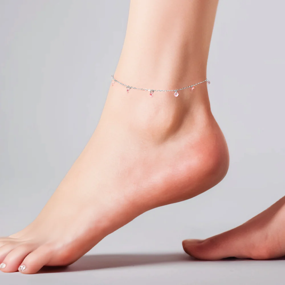 CAVIGLIERA DONNA IN ACCIAIO ZIRCONI ROSA - Image 3