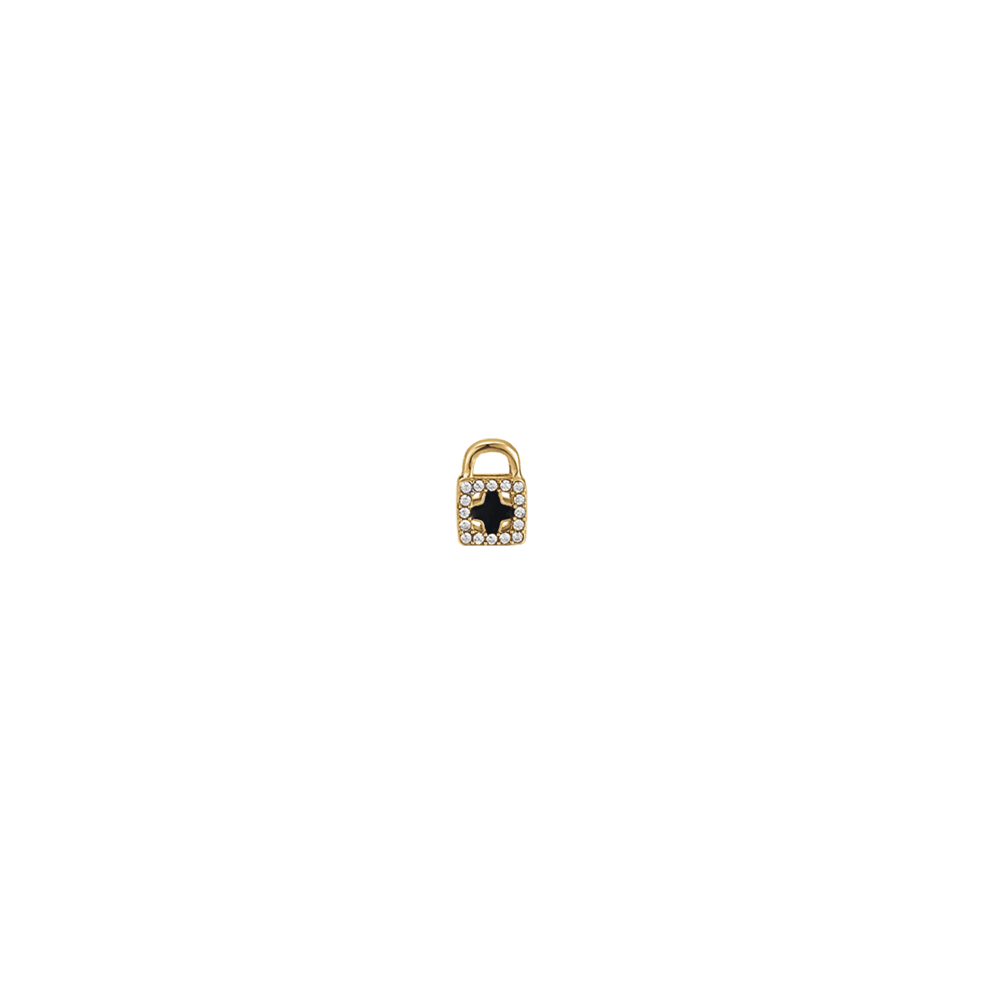 CHARM IN ACCIAIO IP GOLD LUCCHETTO CON CRISTALLI BIANCHI