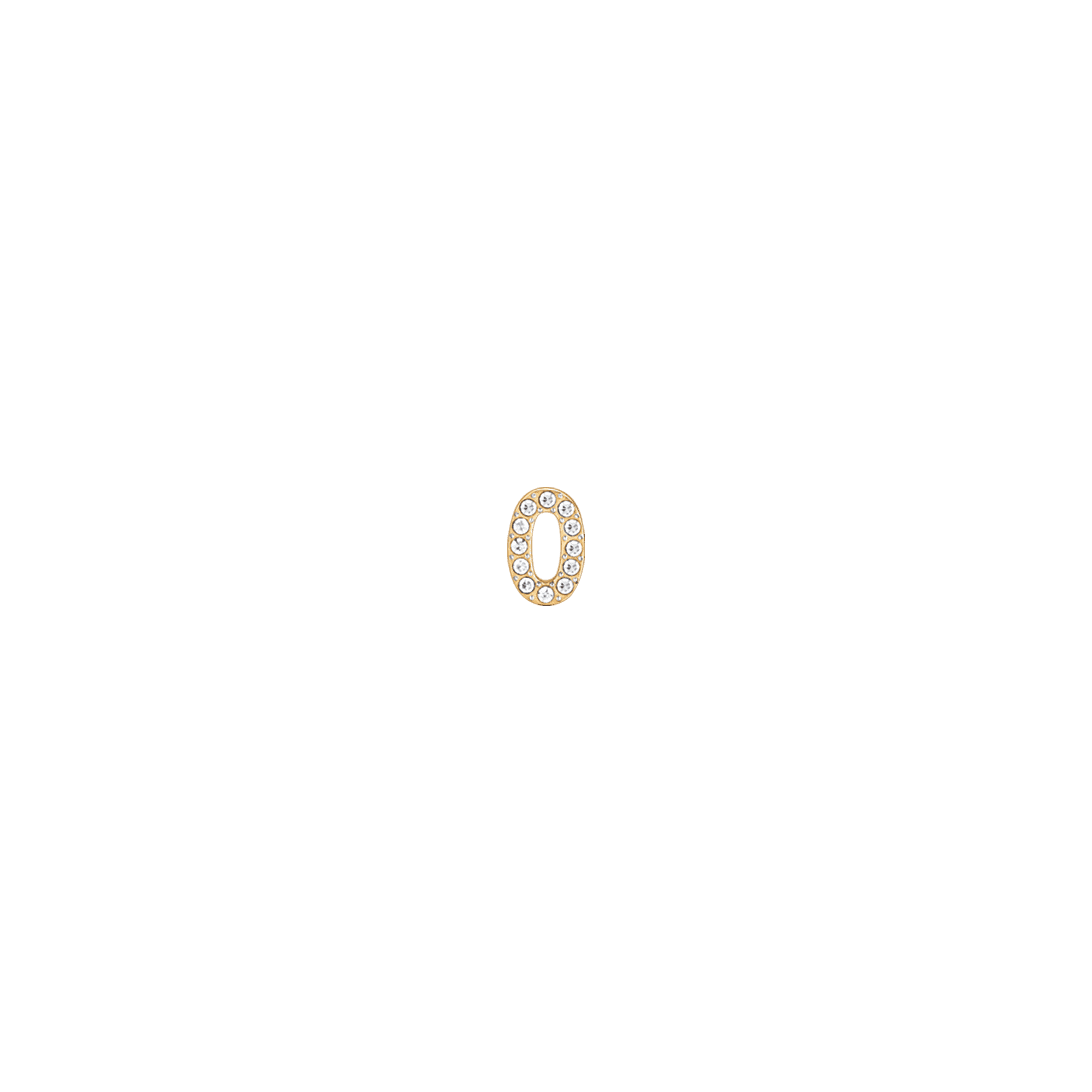 CHARM IN ACCIAIO IP GOLD NUMERO CON CRISTALLI BIANCHI