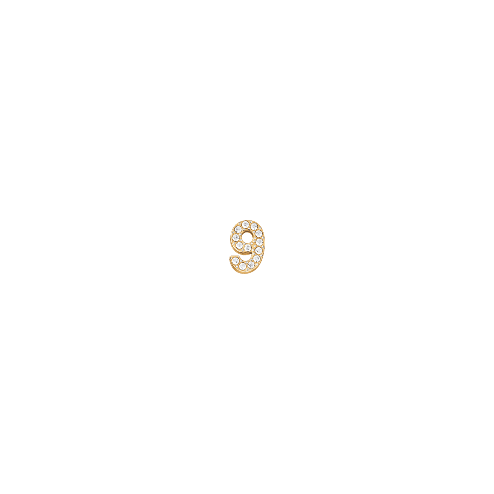 CHARM IN ACCIAIO IP GOLD NUMERO CON CRISTALLI BIANCHI - Image 10