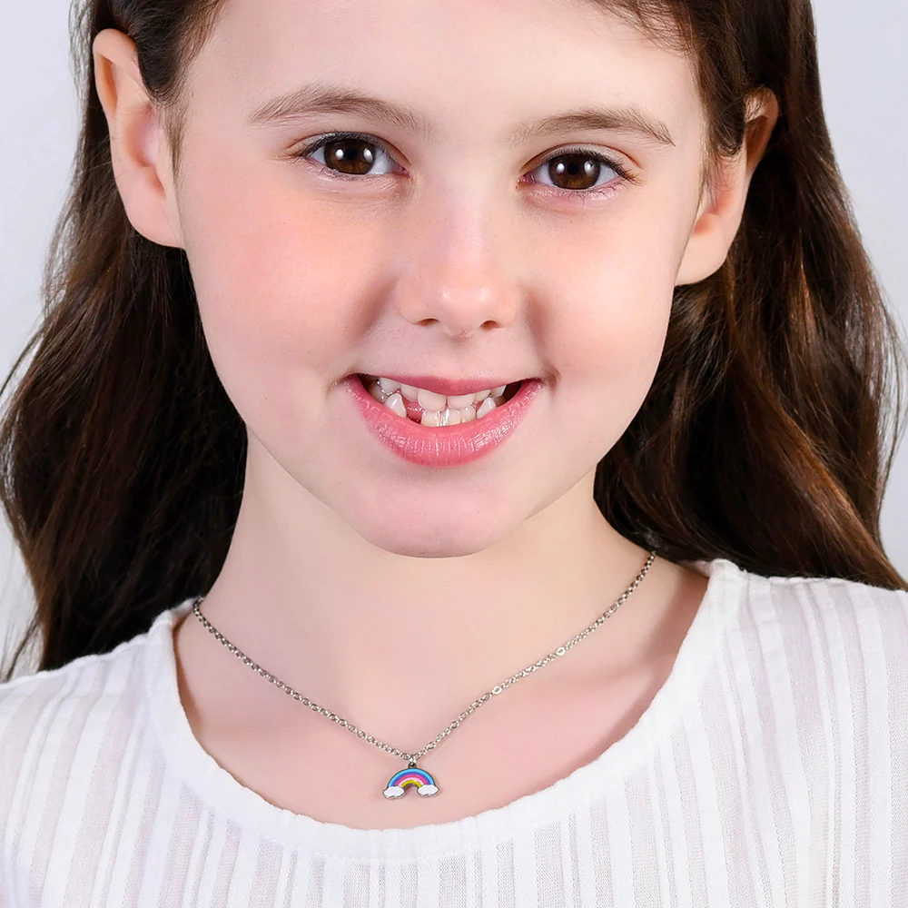 COLLANA BAMBINA IN ACCIAIO CON ARCOBALENO - Image 3