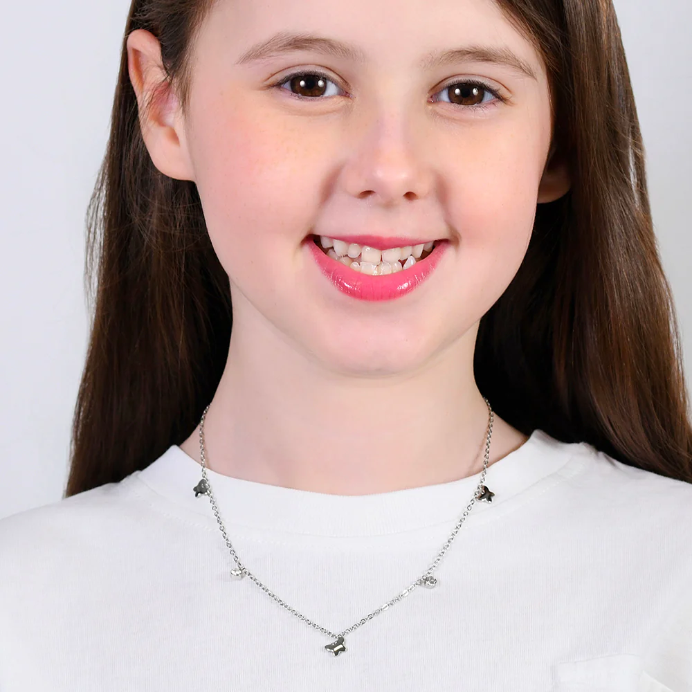 COLLANA BAMBINA IN ACCIAIO CON FARFALLE - Image 3