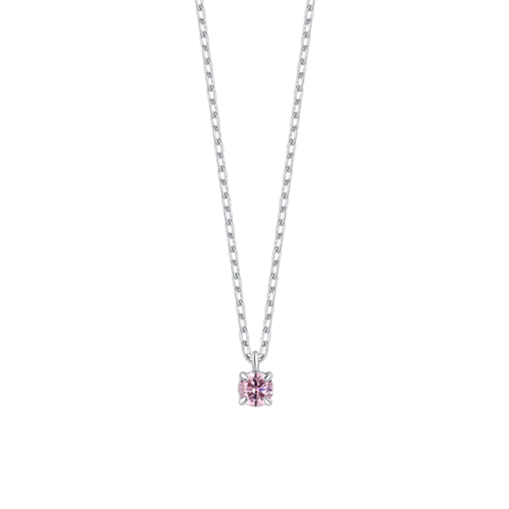 COLLANA BAMBINA IN ACCIAIO CON ZIRCONE ROSA - Image 2