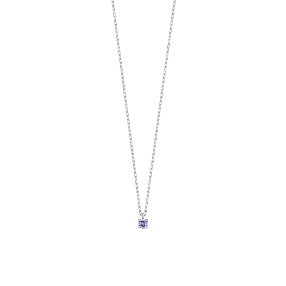 COLLANA BAMBINA IN ACCIAIO CON ZIRCONE VIOLA