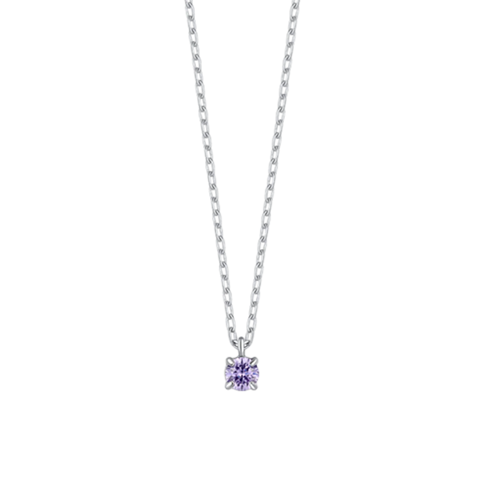 COLLANA BAMBINA IN ACCIAIO CON ZIRCONE VIOLA - Image 2