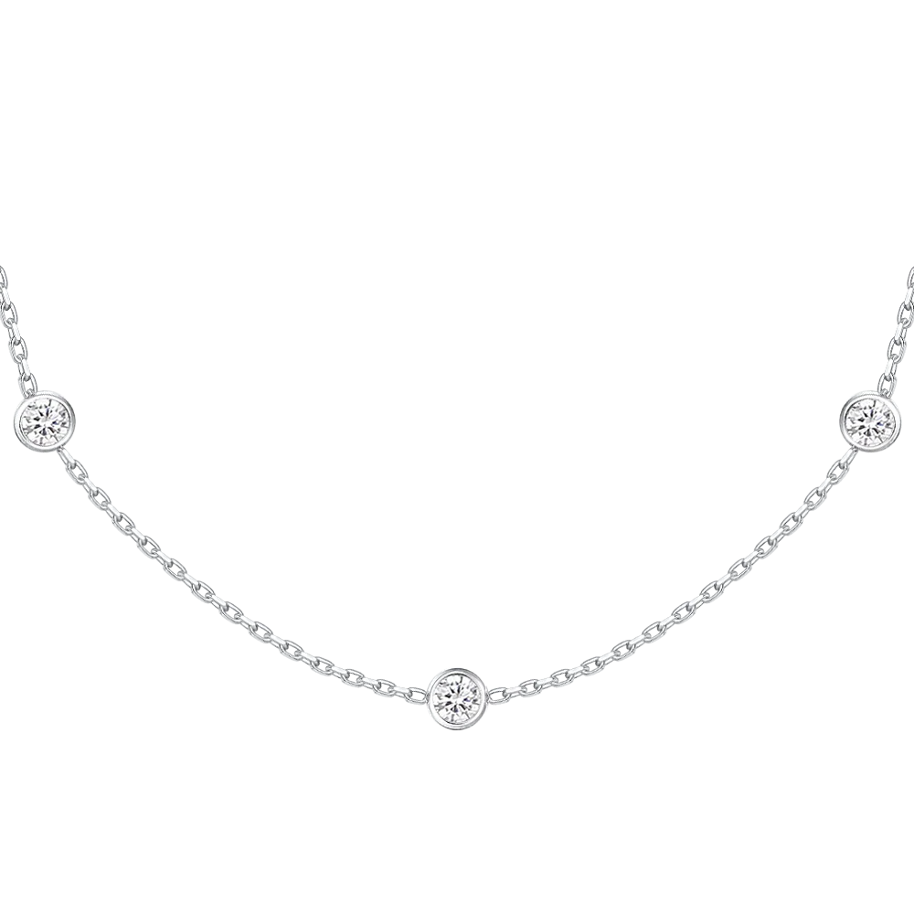 COLLANA BAMBINA IN ACCIAIO CON ZIRCONI BIANCHI - Image 2