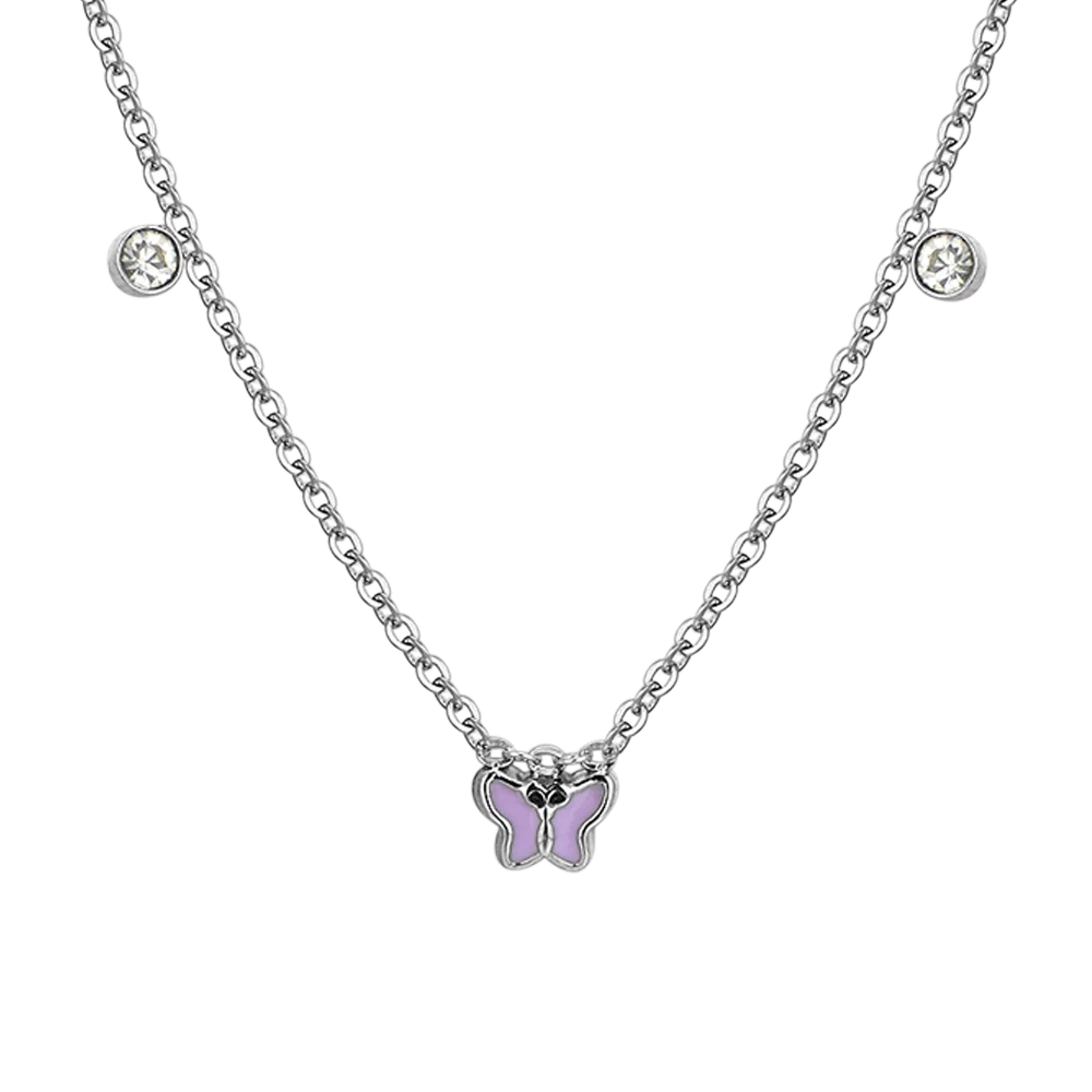 COLLANA BAMBINA IN ACCIAIO SMALTO VIOLA - Image 4
