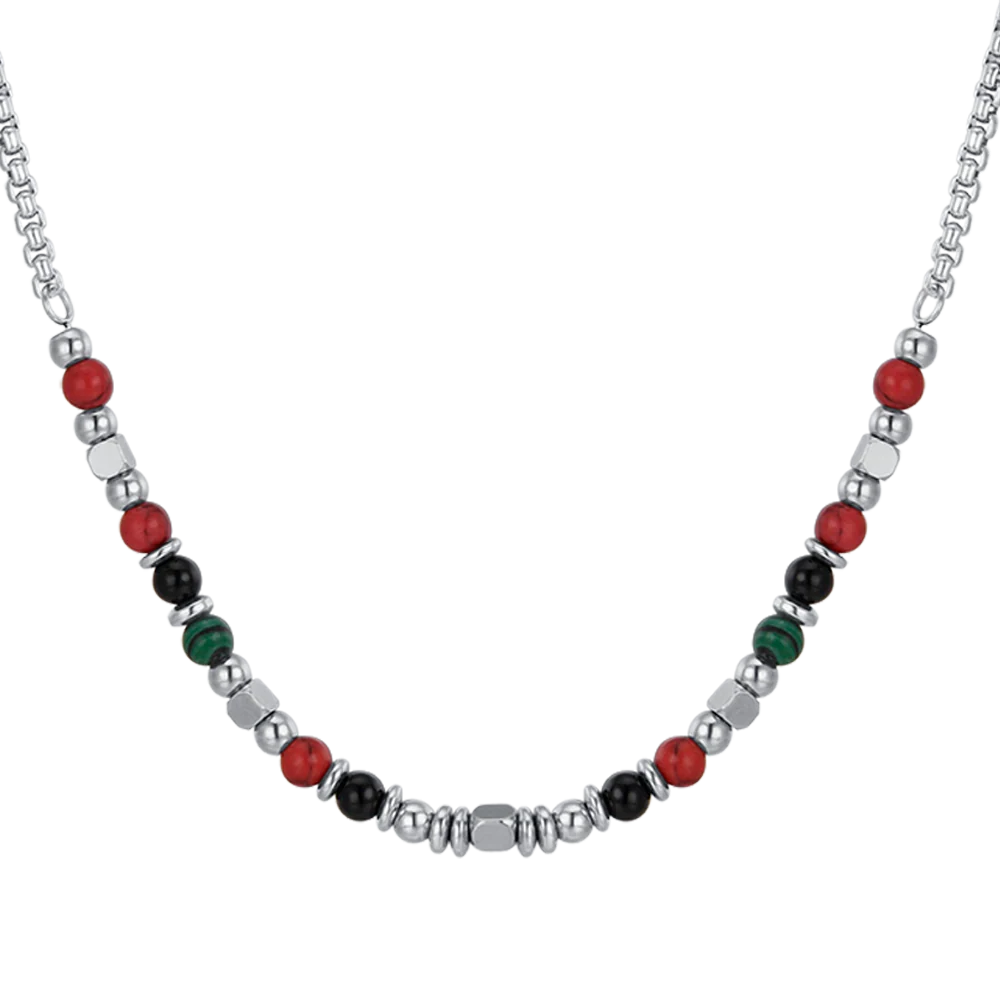 COLLANA BAMBINO IN ACCIAIO CON PIETRE MULTICOLOR - Image 4