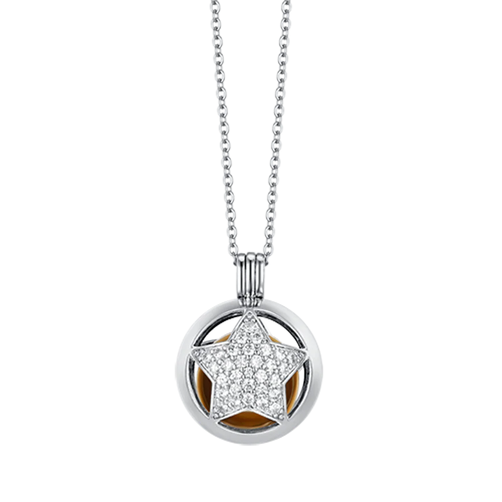 COLLANA CHIAMA ANGELI IN ACCIAIO CON STELLA CON CRISTALLI BIANCHI - Image 2