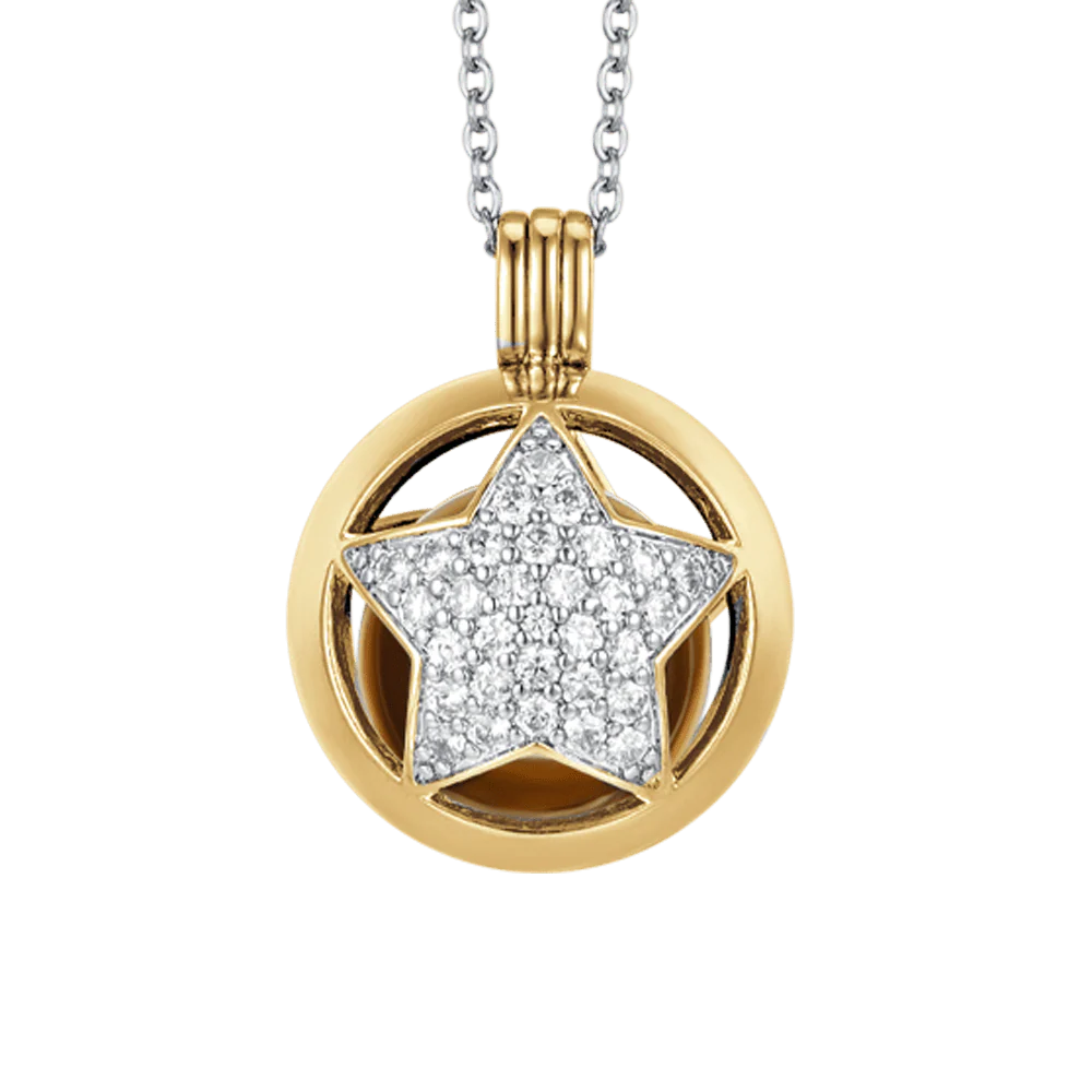 COLLANA CHIAMA ANGELI IN ACCIAIO CON STELLA CON CRISTALLI BIANCHI - Image 4