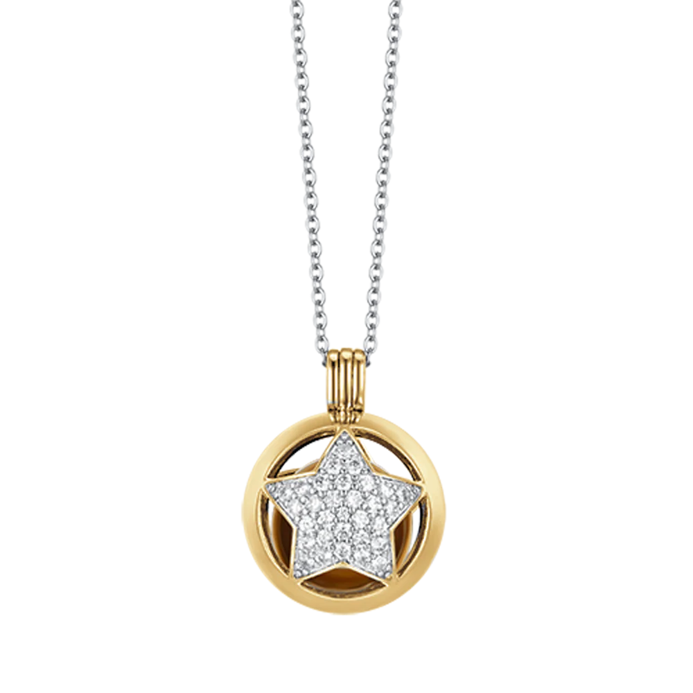 COLLANA CHIAMA ANGELI IN ACCIAIO CON STELLA CON CRISTALLI BIANCHI - Image 5