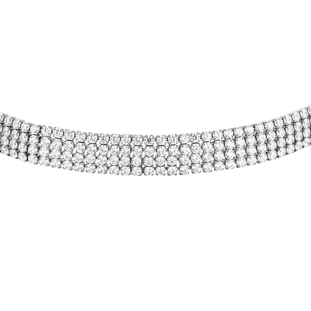 COLLANA CHOKER TENNIS DONNA IN ACCIAIO CON ZIRCONI BIANCHI - Image 4