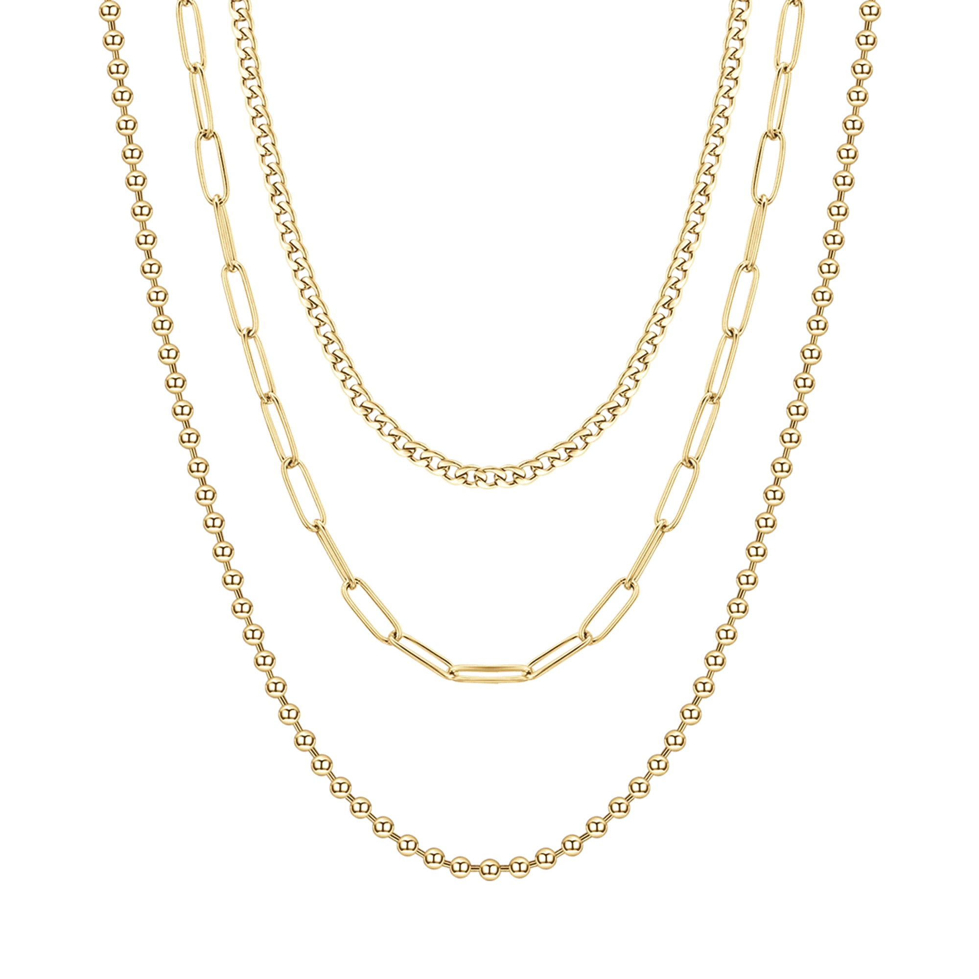 COLLANA DONNA IN ACCIAIO IP GOLD MULTIFILO