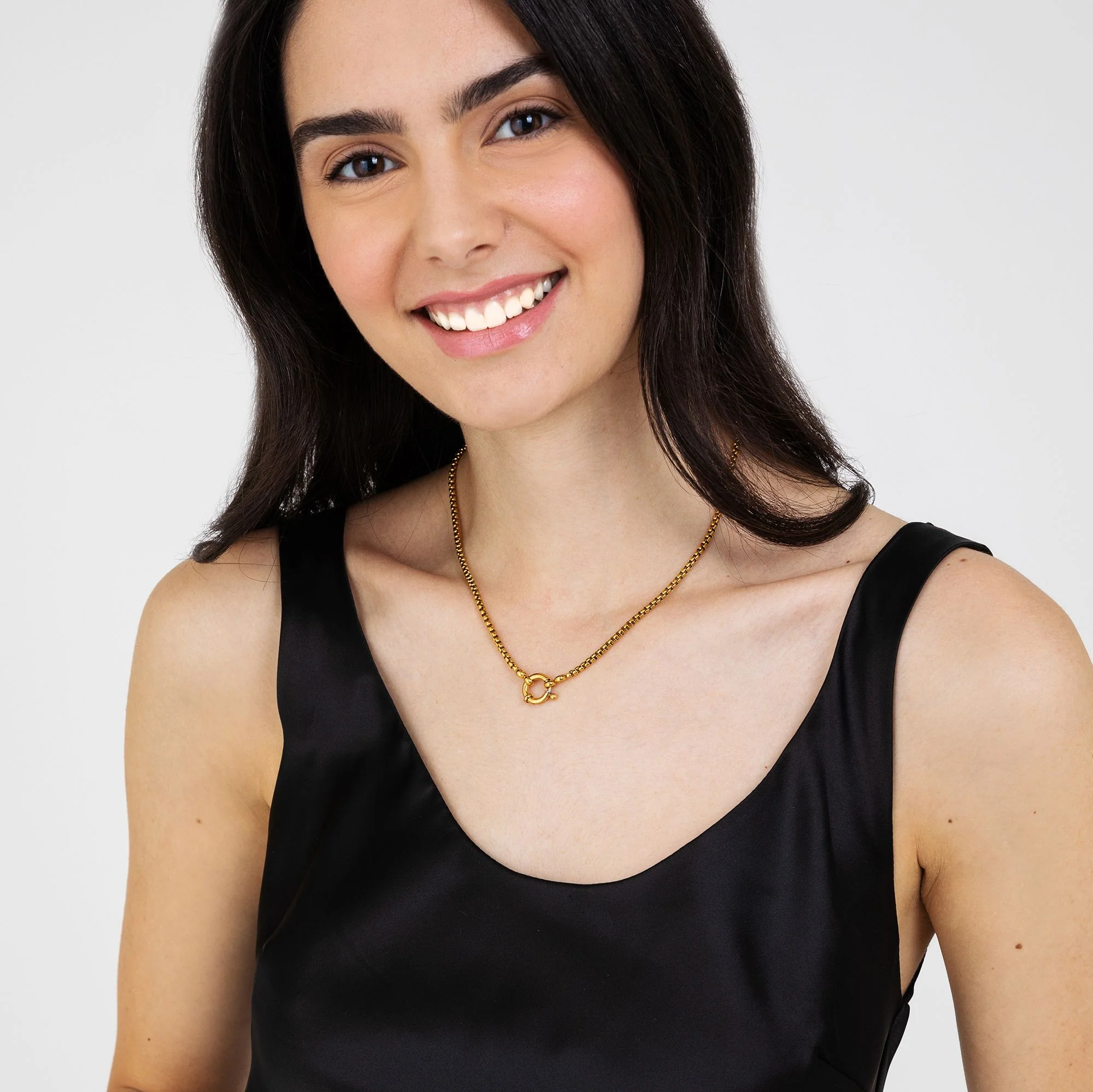 COLLANA DONNA IN ACCIAIO IP GOLD CON MOSCHETTONE - Image 3