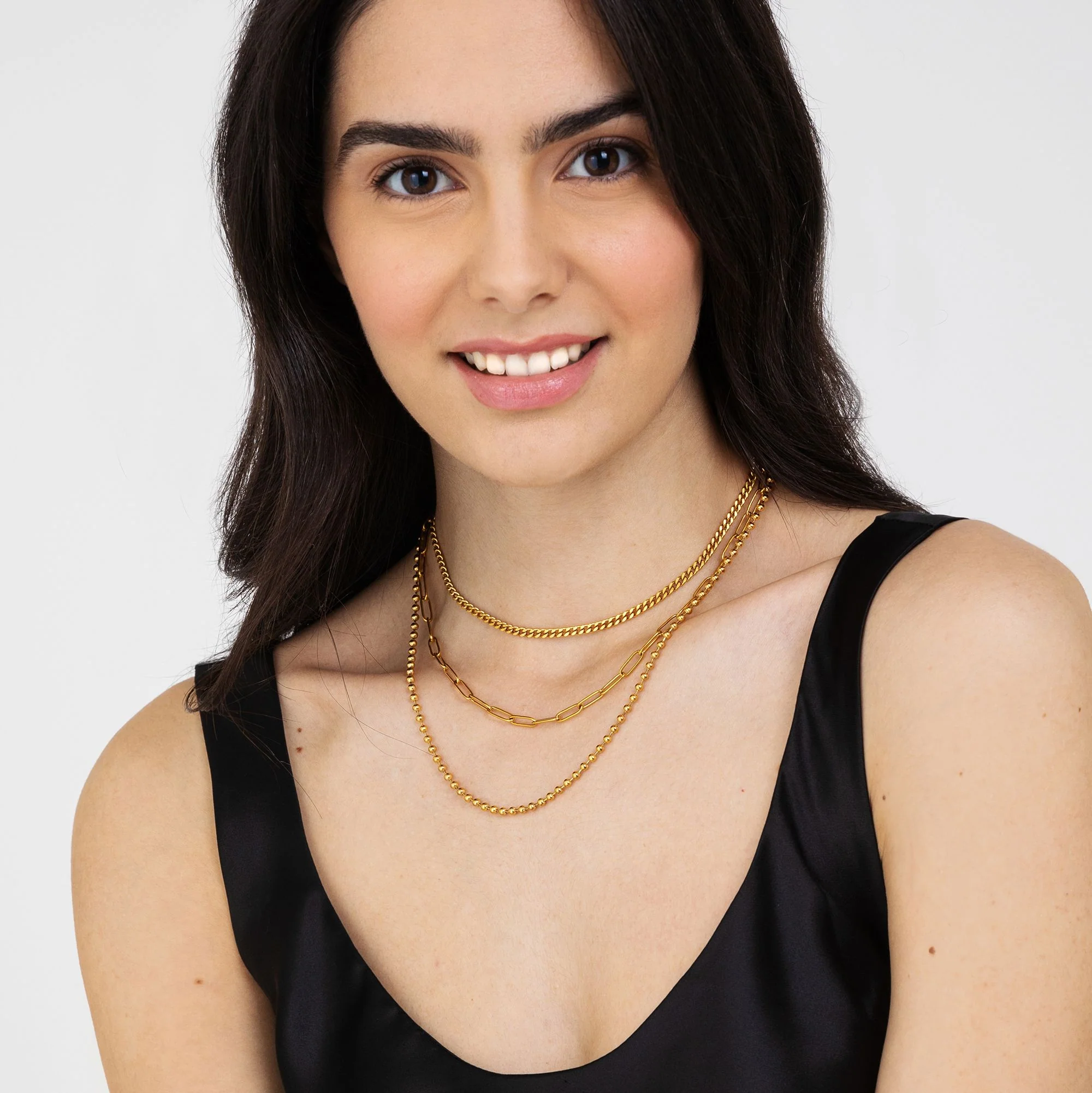 COLLANA DONNA IN ACCIAIO IP GOLD MULTIFILO - Image 3