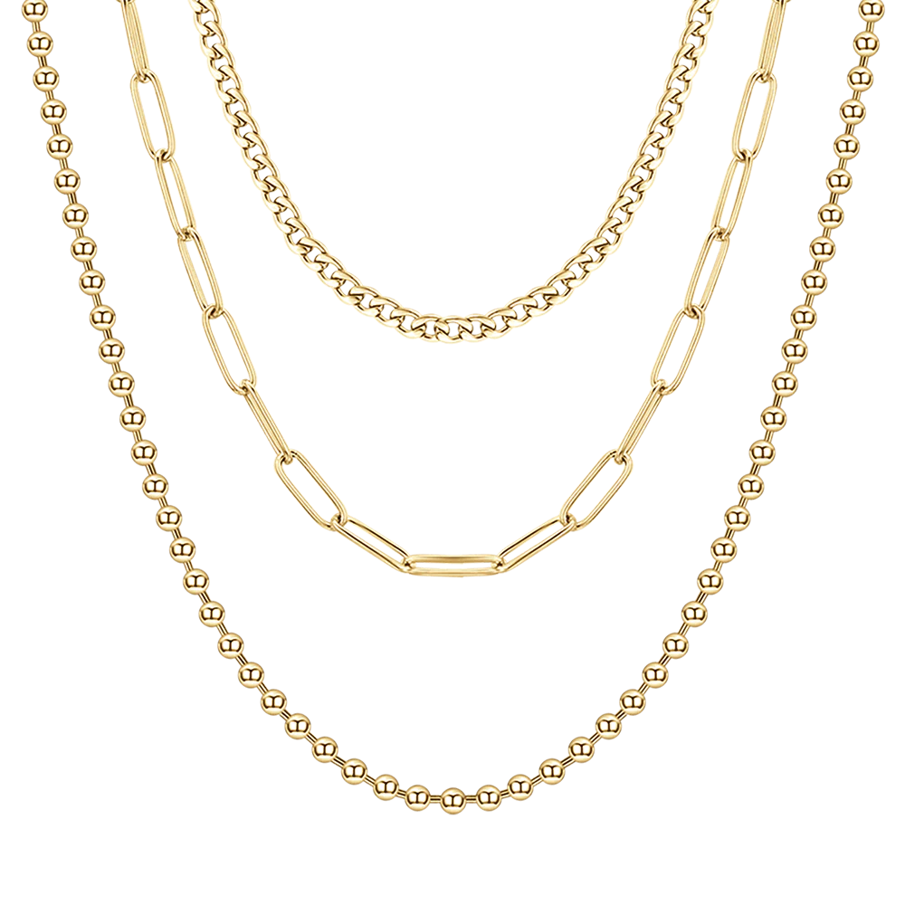 COLLANA DONNA IN ACCIAIO IP GOLD MULTIFILO - Image 4