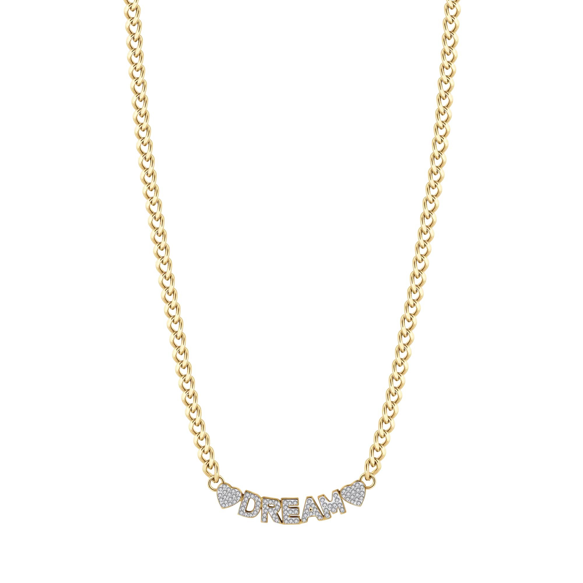 COLLANA DONNA IN ACCIAIO DORATO DREAM CON CRISTALLI BIANCHI