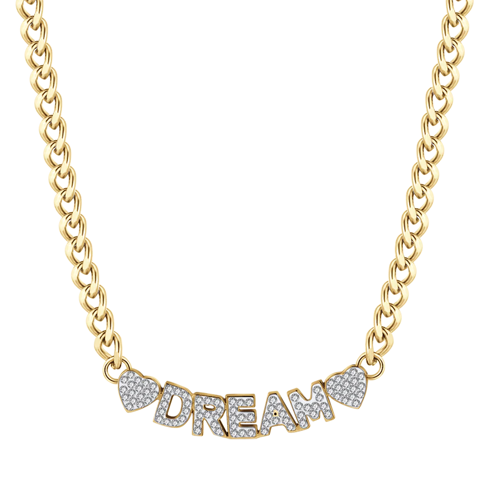 COLLANA DONNA IN ACCIAIO DORATO DREAM CON CRISTALLI BIANCHI - Image 4