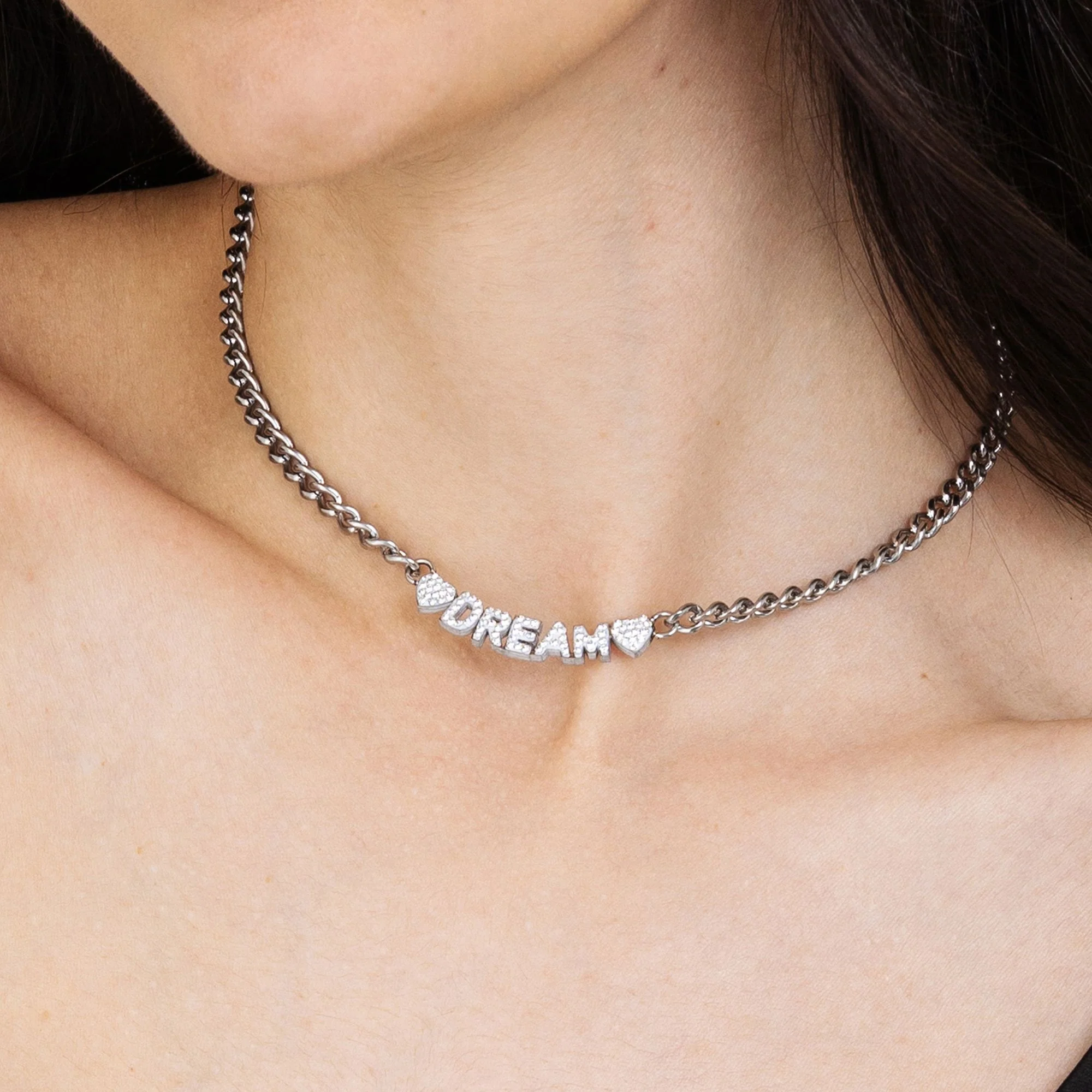 COLLANA DONNA IN ACCIAIO DREAM CON CRISTALLI BIANCHI - Image 2