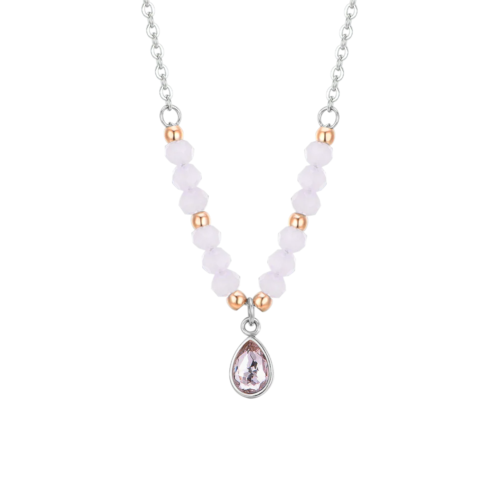 COLLANA DONNA IN ACCIAIO AGATA ROSA