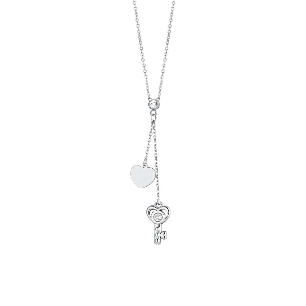 COLLANA DONNA IN ACCIAIO CHIAVE E CUORE