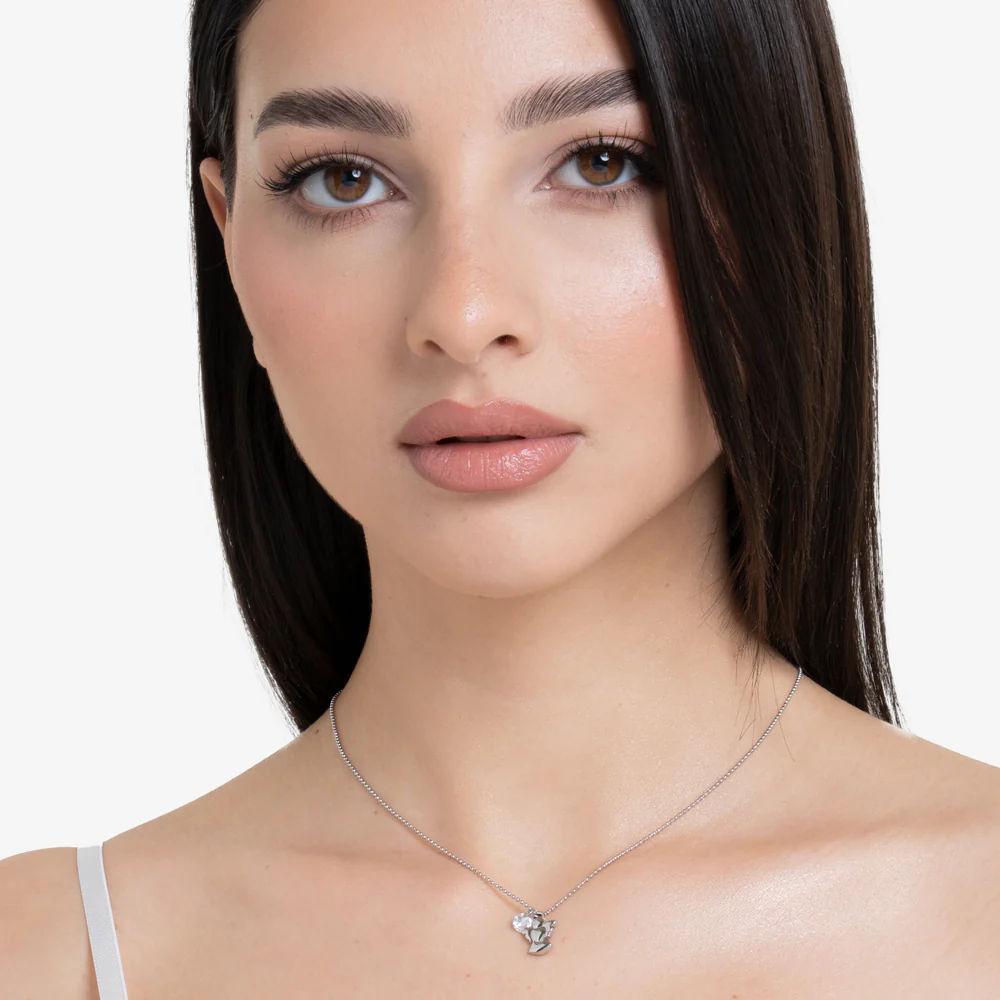 COLLANA DONNA IN ACCIAIO CON ANGELO E ZIRCONE BIANCO - Image 3