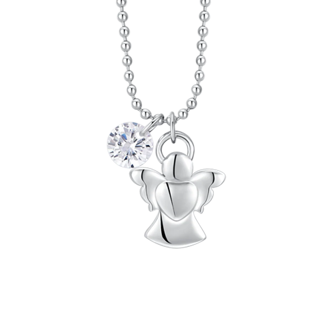 COLLANA DONNA IN ACCIAIO CON ANGELO E ZIRCONE BIANCO - Image 4