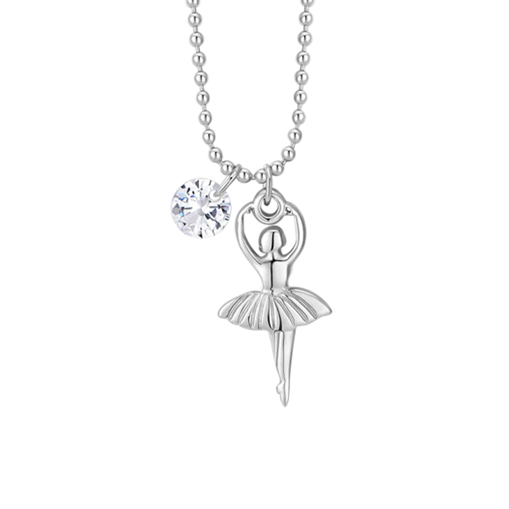COLLANA DONNA IN ACCIAIO CON BALLERINA E ZIRCONE BIANCO - Image 4