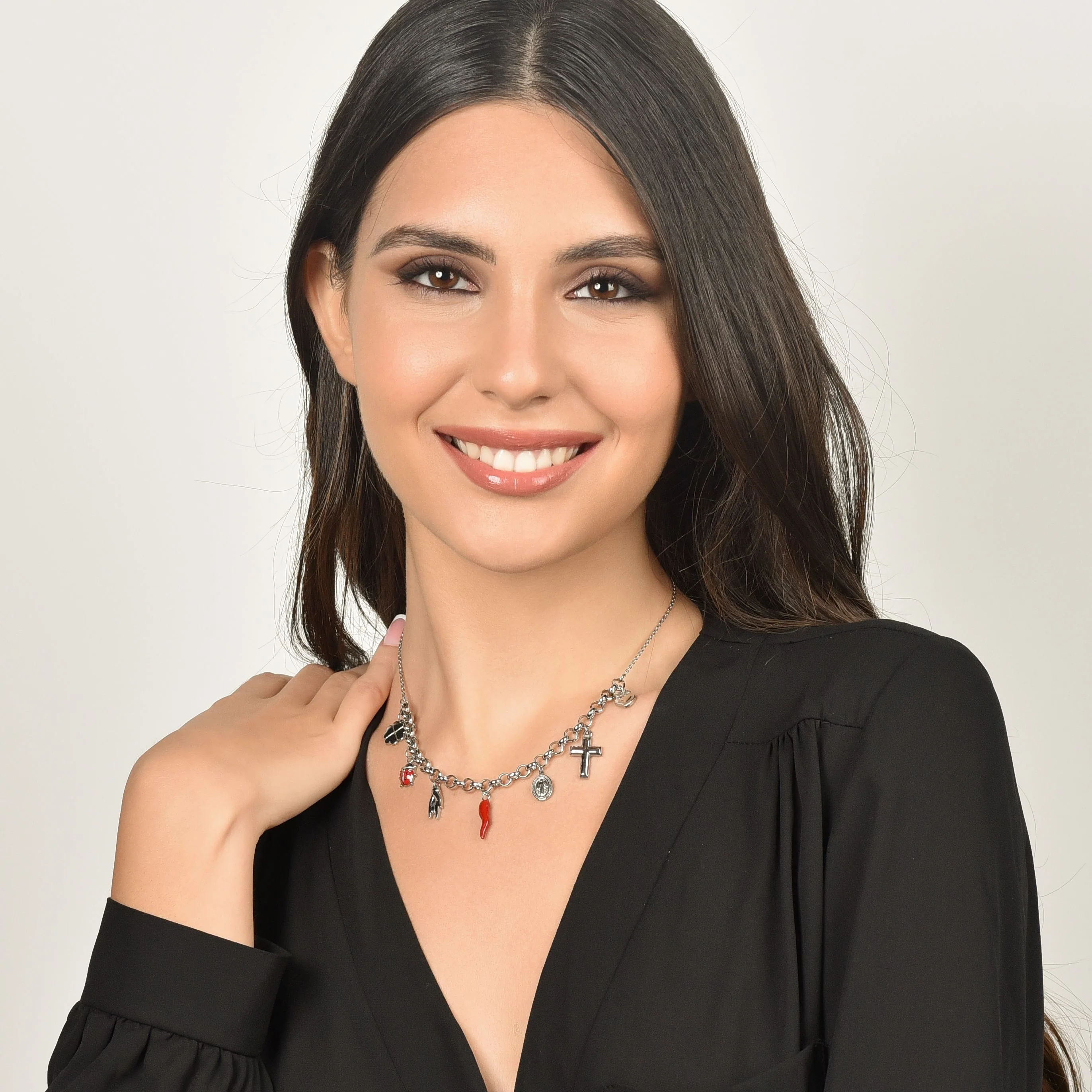 COLLANA DONNA IN ACCIAIO CON CHARMS - Image 3