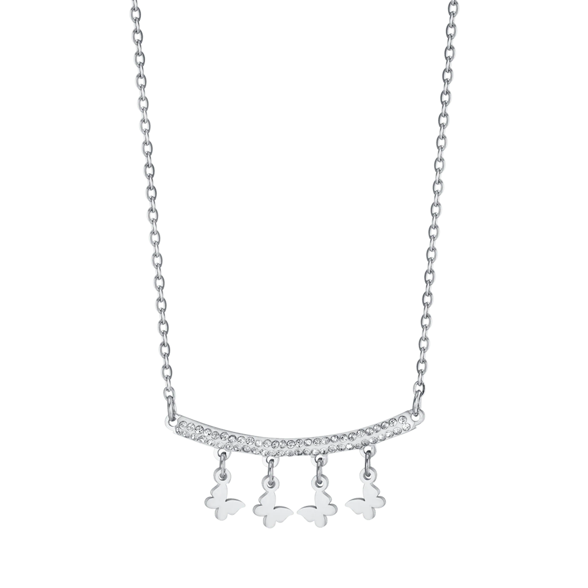 COLLANA DONNA IN ACCIAIO CON CIONDOLI FARFALLE - Image 4
