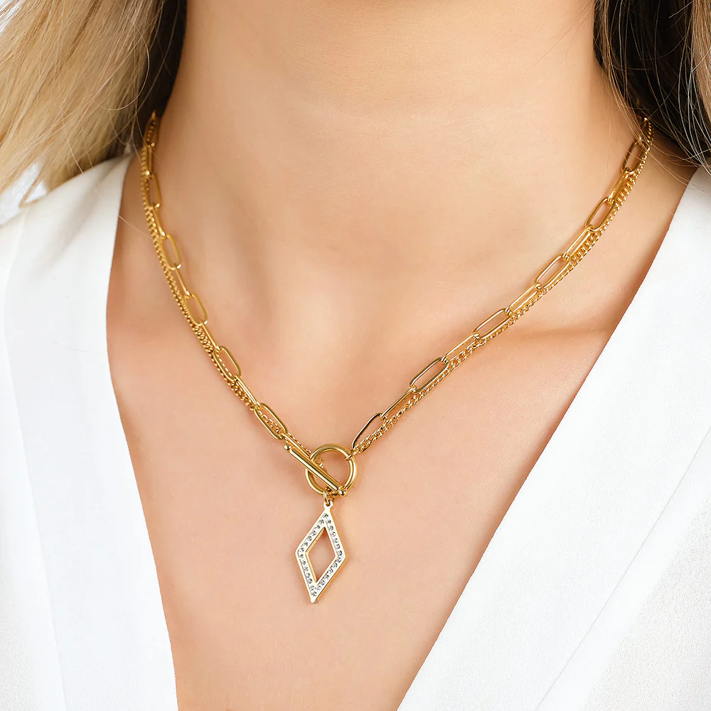 COLLANA DONNA IN ACCIAIO CON CRISTALLI BIANCHI - Image 7