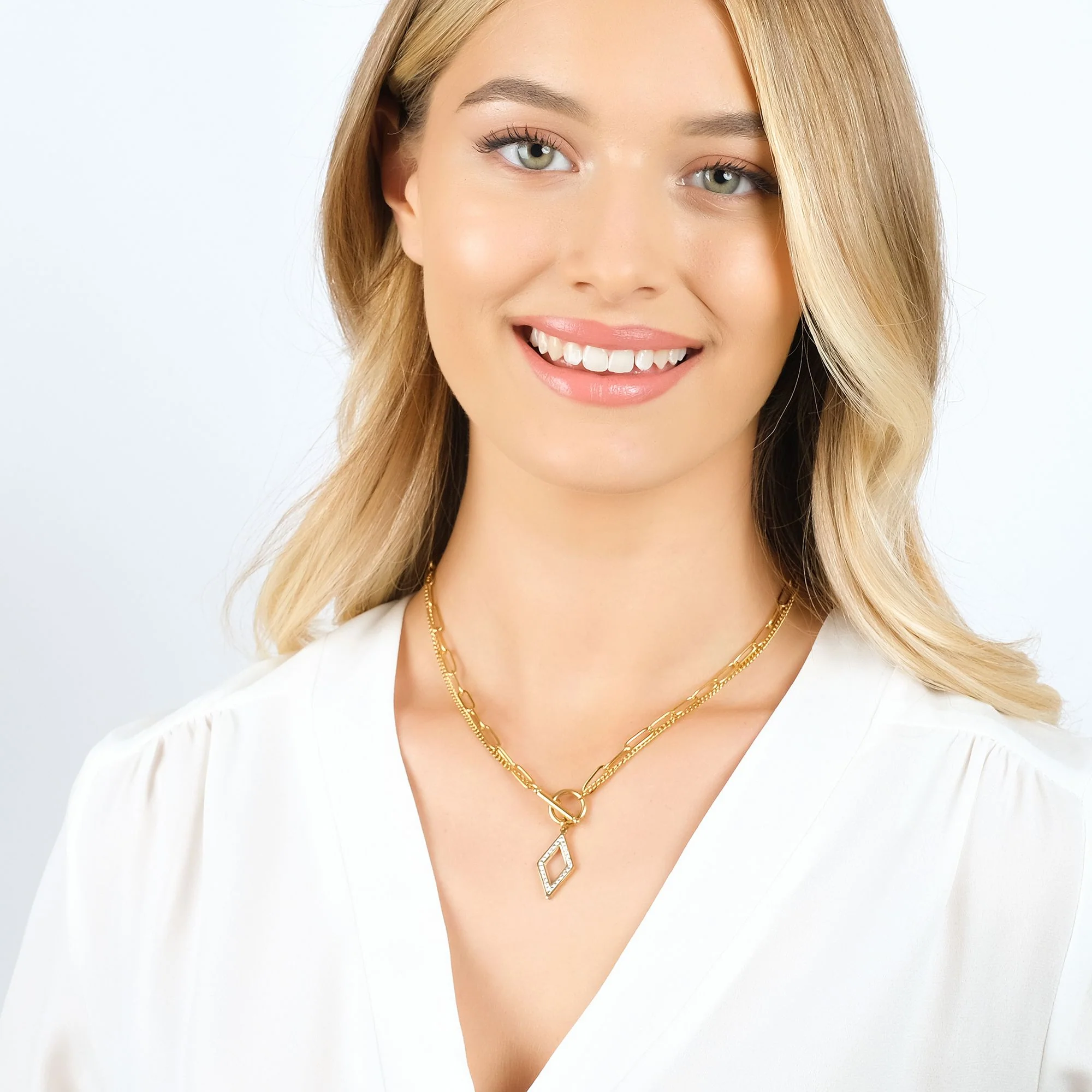 COLLANA DONNA IN ACCIAIO CON CRISTALLI BIANCHI - Image 8