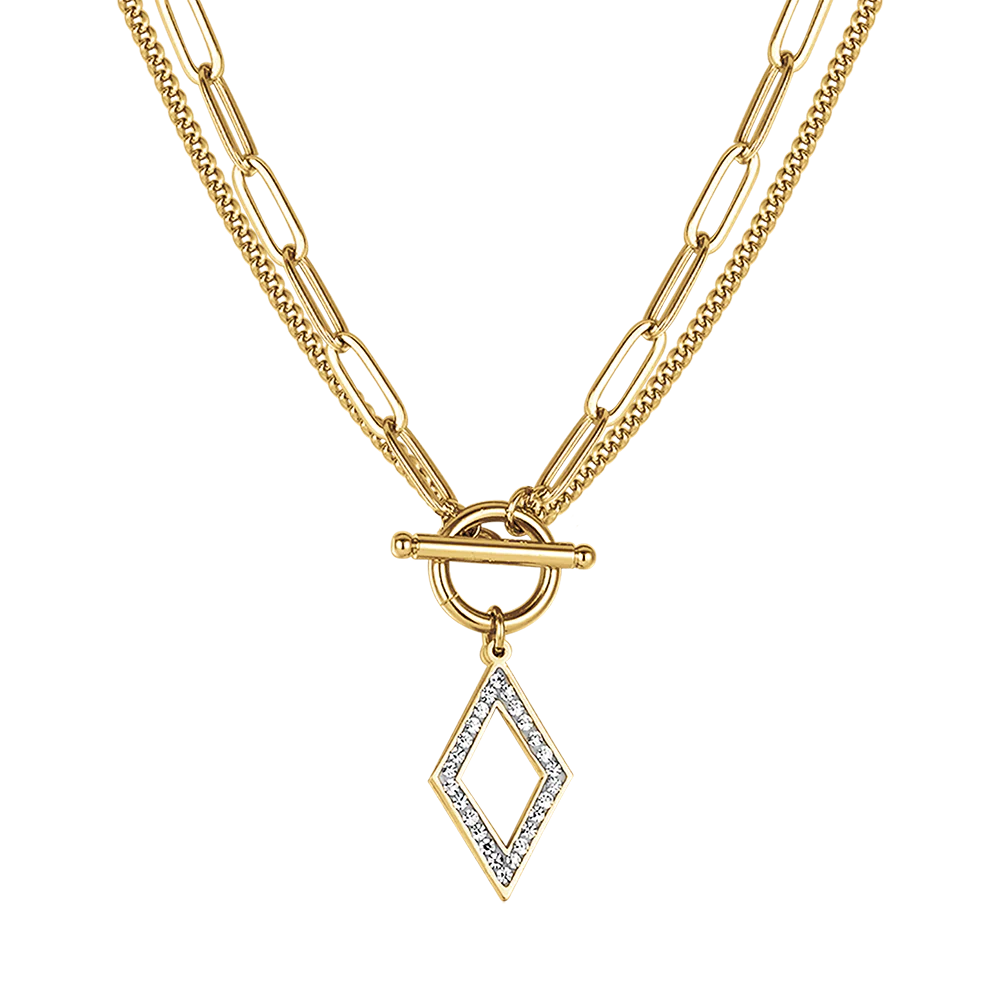COLLANA DONNA IN ACCIAIO CON CRISTALLI BIANCHI - Image 9