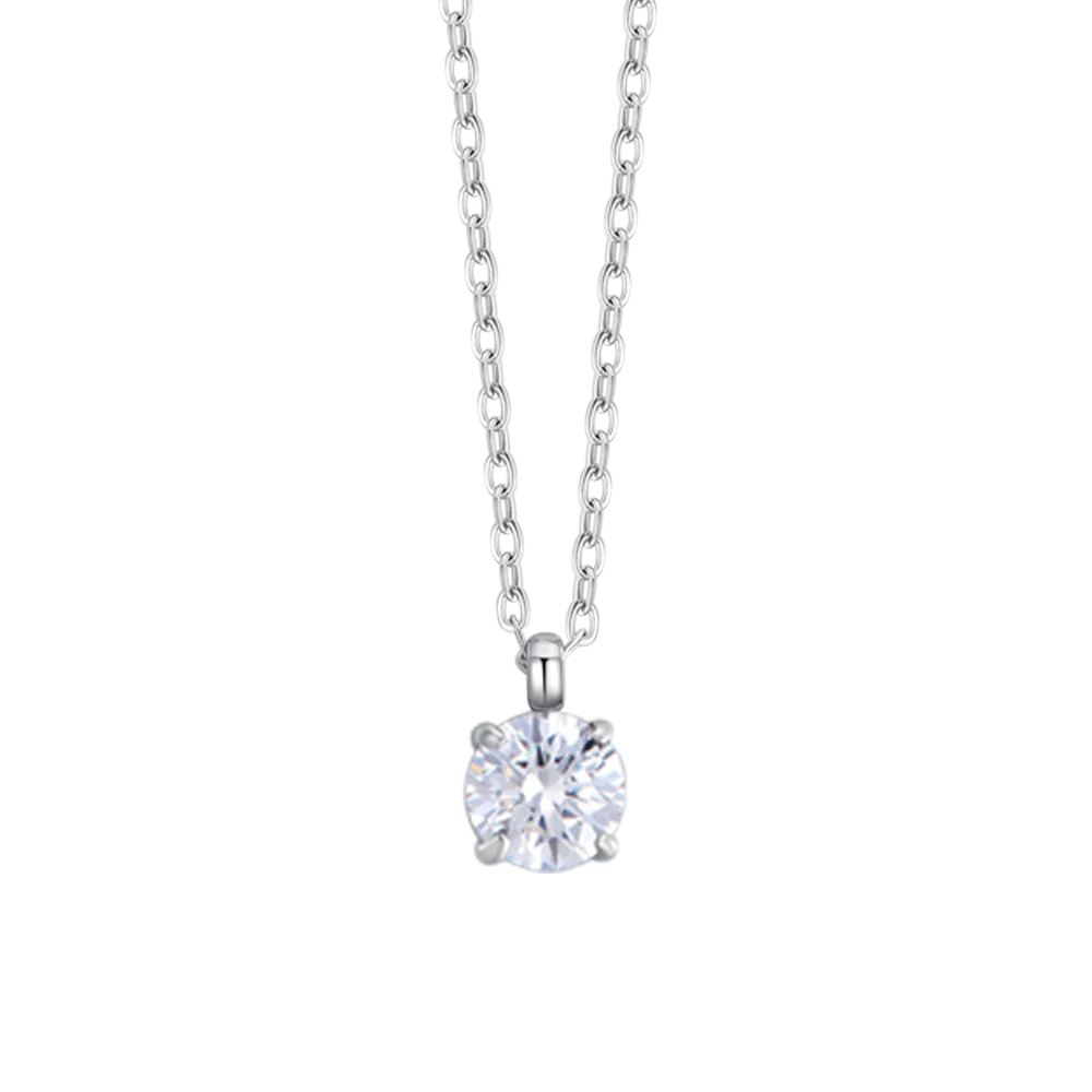 COLLANA DONNA IN ACCIAIO  CON CRISTALLO BIANCO - Image 4