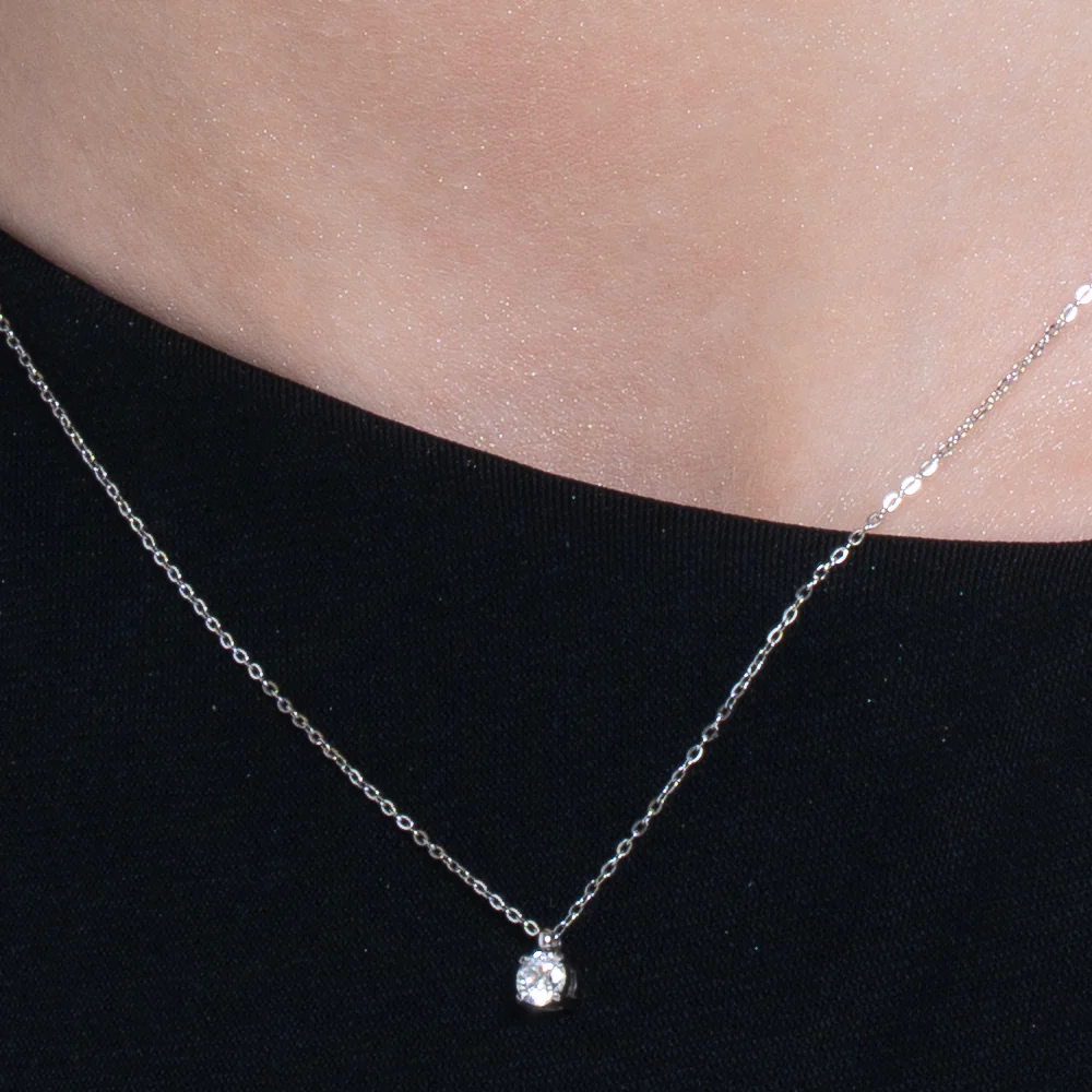 COLLANA DONNA IN ACCIAIO CON CRISTALLO BIANCO - Image 2