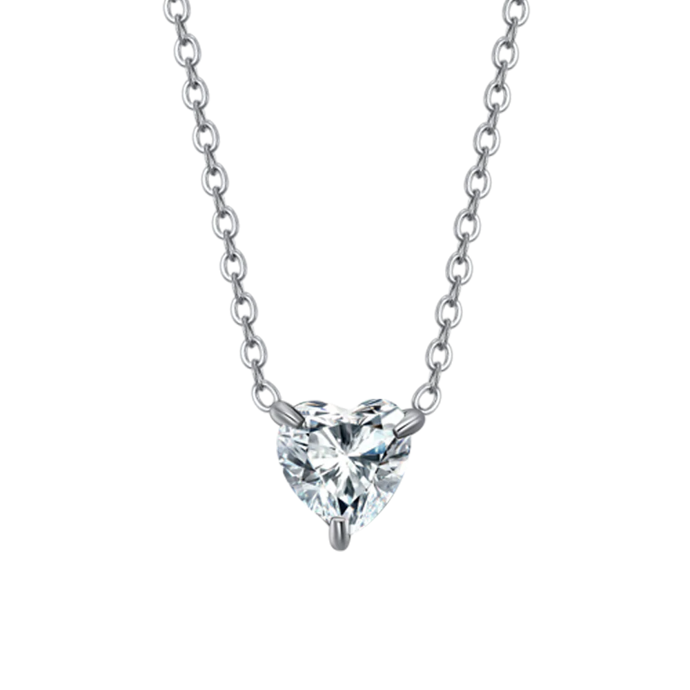 COLLANA DONNA IN ACCIAIO CON CUORE CRISTALLO BIANCO - Image 4