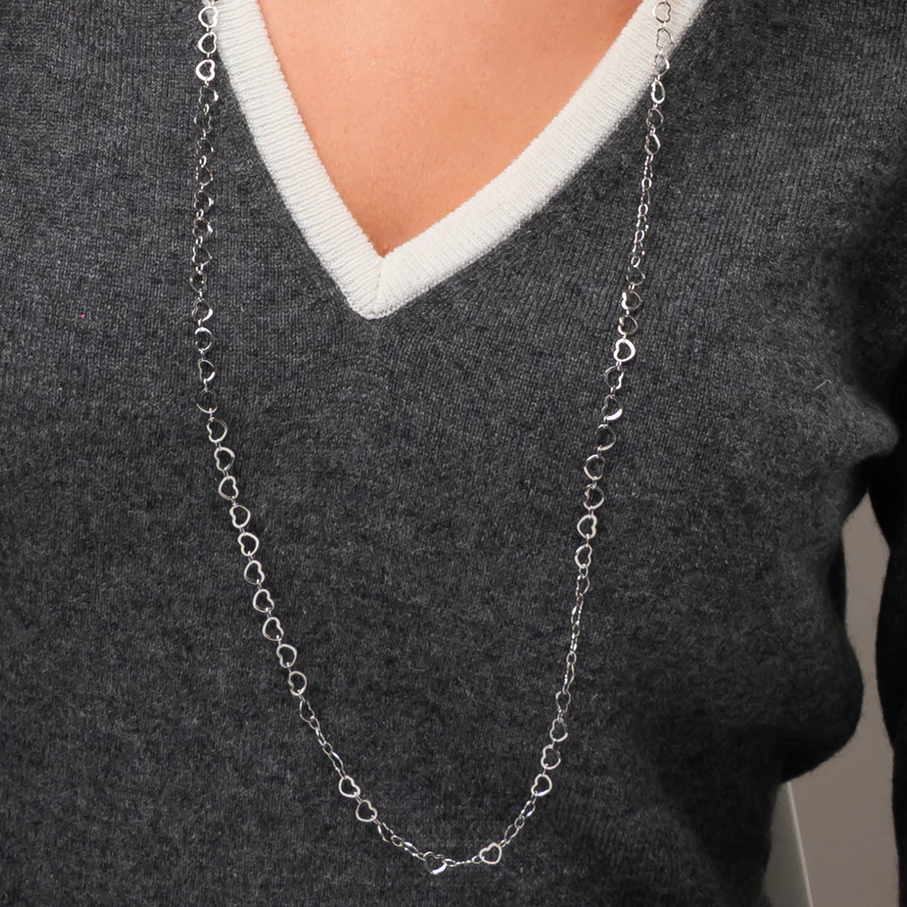 COLLANA DONNA IN ACCIAIO CON CUORI - Image 2