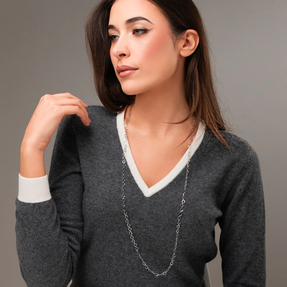 COLLANA DONNA IN ACCIAIO CON CUORI - Image 3