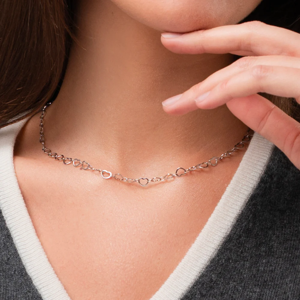 COLLANA DONNA IN ACCIAIO CON CUORI - Image 2