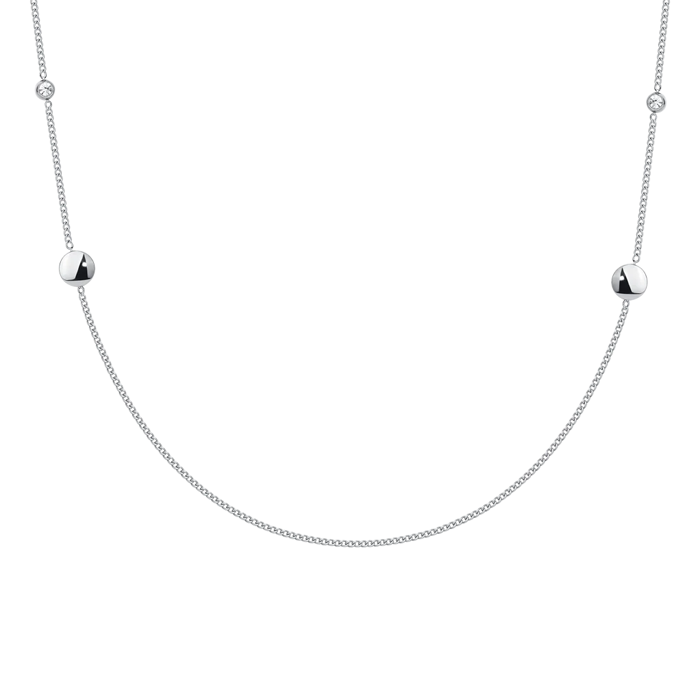COLLANA DONNA IN ACCIAIO CON ELEMENTI IN ACCIAIO E CRISTALLI BIANCHI - Image 5