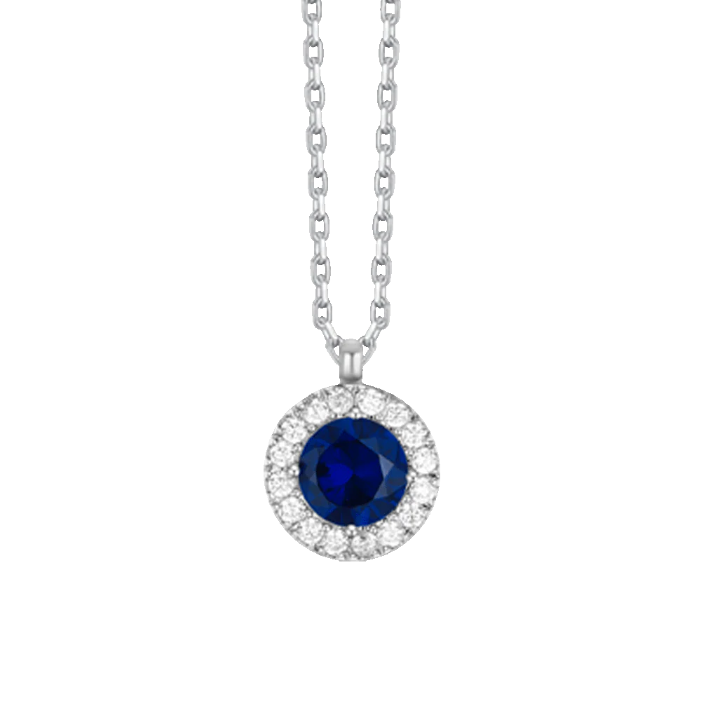 COLLANA DONNA IN ACCIAIO CON ELEMENTO CON ZIRCONI BLU E BIANCHI - Image 4