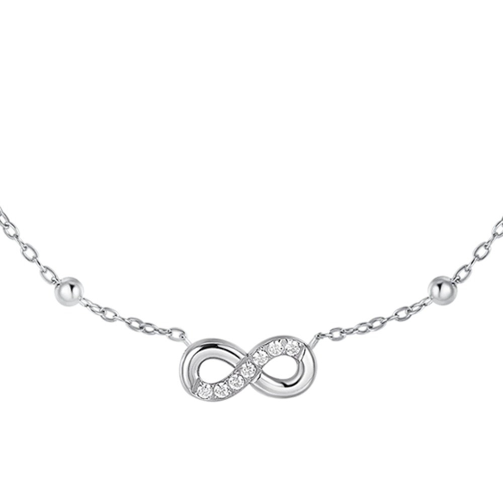 COLLANA DONNA IN ACCIAIO CON INFINITO E PUNTI LUCE DI ZIRCONE BIANCO - Image 4