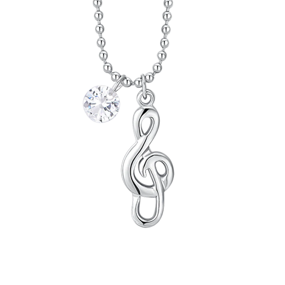 COLLANA DONNA IN ACCIAIO CON NOTA MUSICALE E ZIRCONE BIANCO - Image 4