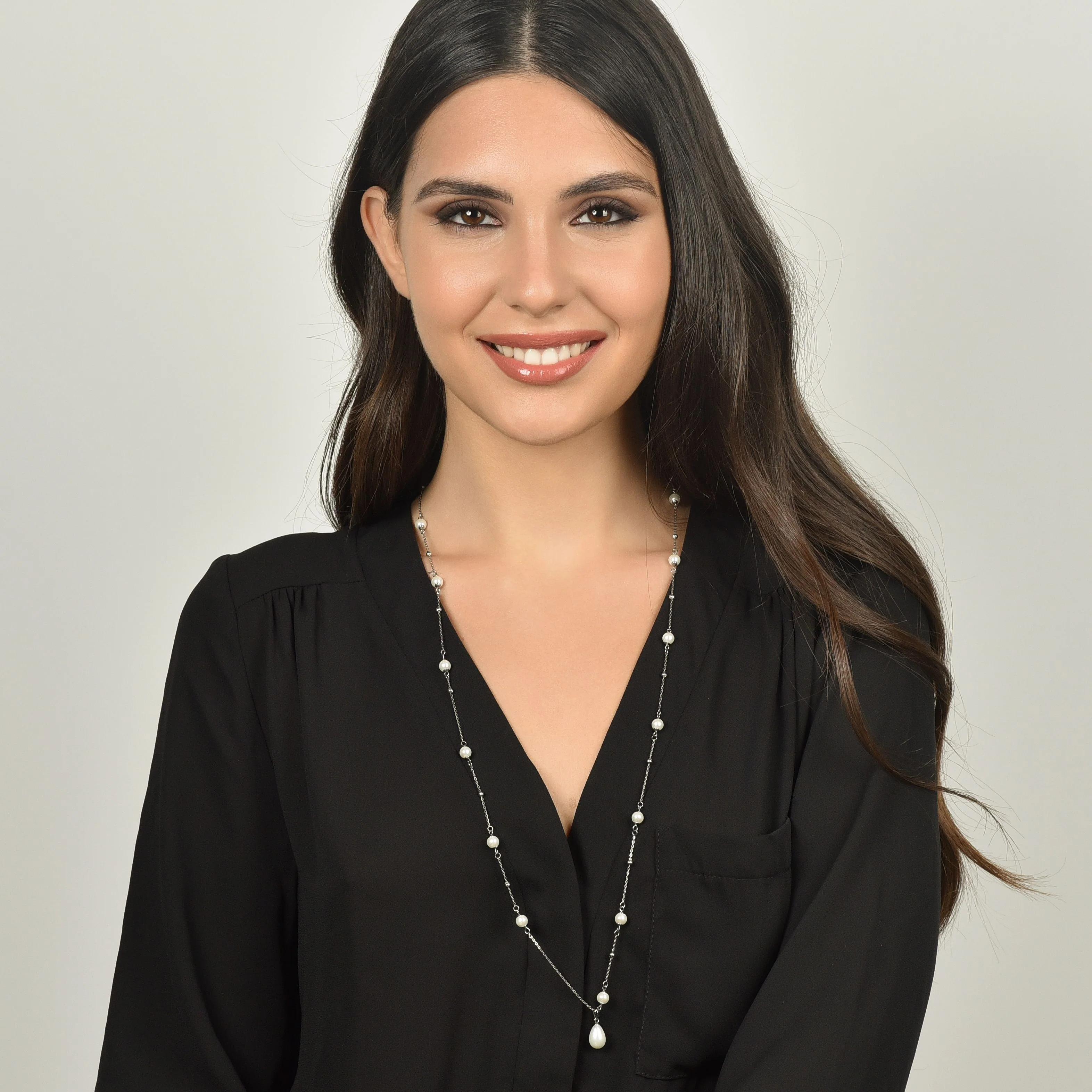 COLLANA DONNA IN ACCIAIO CON PERLE - Image 3
