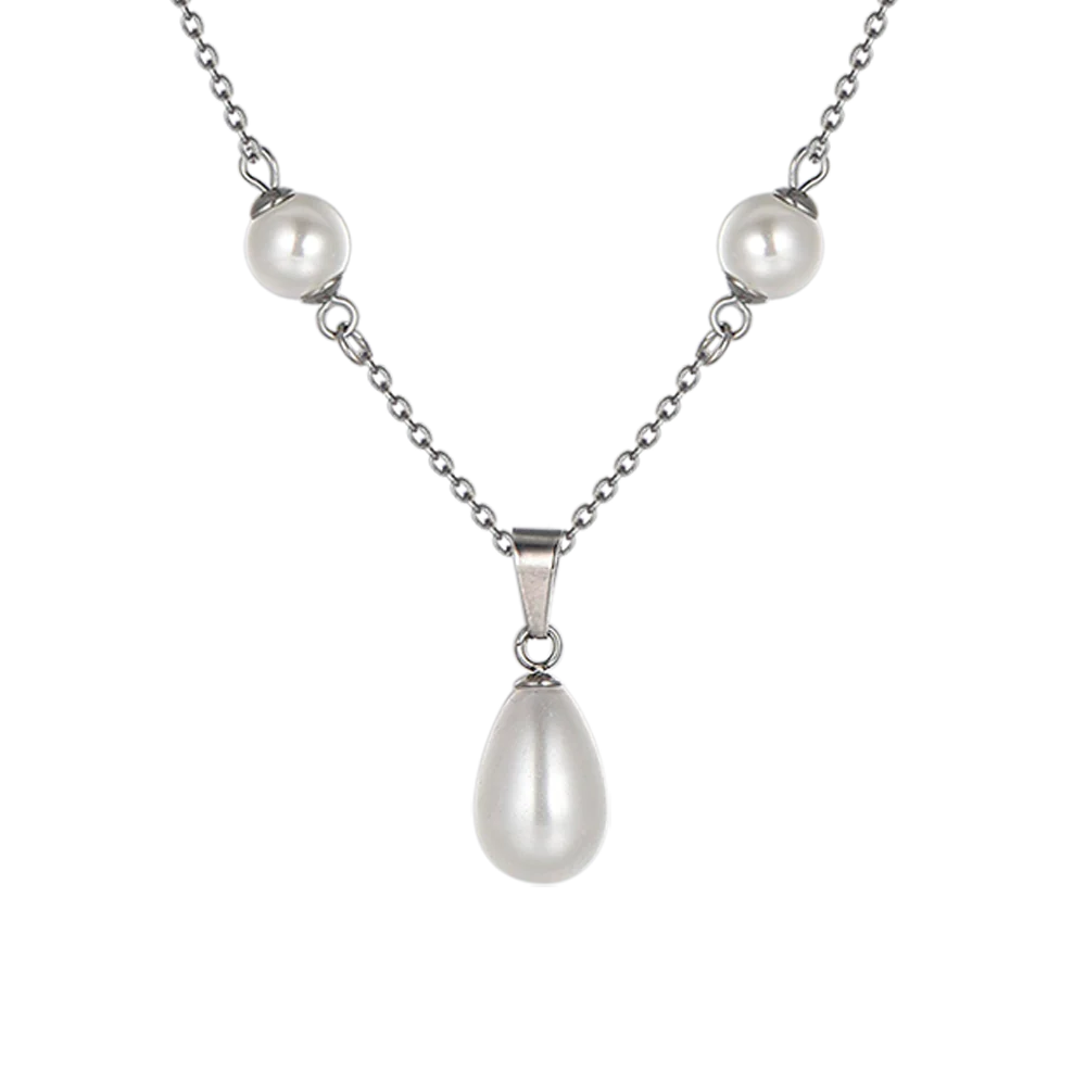 COLLANA DONNA IN ACCIAIO CON PERLE - Image 4
