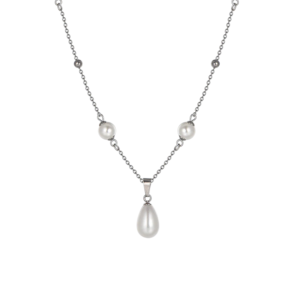 COLLANA DONNA IN ACCIAIO CON PERLE