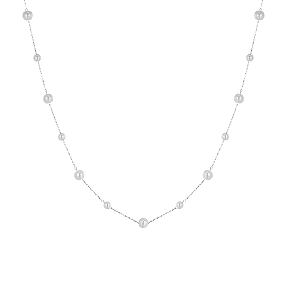 COLLANA DONNA IN ACCIAIO CON PERLE